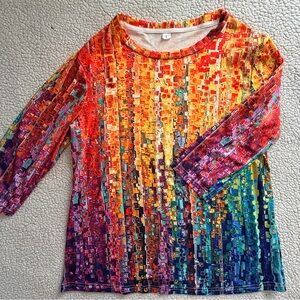 Colorburst Mosaic Crewneck Top
